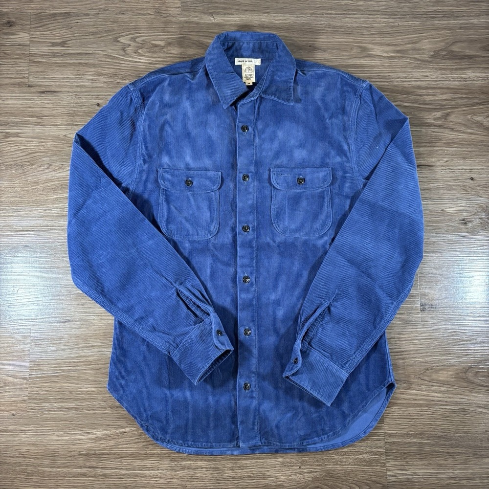 Hiroshi Kato The Brace Oxford Corduroy Shirt Men's Size Medium Blue Pacific Wash - Picture 2 of 8